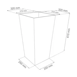 Prosperplast Urbi Square Beton Effect 32,5 x 32,5 x 61 cm anthrazit