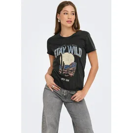 Only Damen Onllucy Life Reg S/S Top JRS Noos, Black, XL - XL