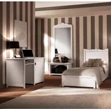 JVmoebel Schlafzimmer-Set Elegantes Schlafzimmermöbel in Weiß mit Schreibtisch und Spiegel, (4-tlg., 4-teilig), Made in Europa weiß