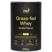 nu3 Grass-Fed Whey Vanille, Premium-Whey-Protein aus Weidehaltung, ohne Sucralose, Zuckerzusatz, Konservierungsstoffe, mit Bromelain, Papain, Laktase, für Gewichtsmanagement & Muskelaufbau – 300 g