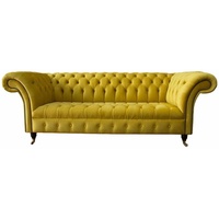 JVmoebel Chesterfield-Sofa, Sofa Chesterfield Klassisch Design Wohnzimmer Sofas Textil gelb