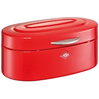 Wesco Single Elly Brotkasten in der Farbe rot, pulverbeschichtetes Stahlblech, Lüftungslöcher und stabiler Handgriff, 32,2 x 22 x 14 cm