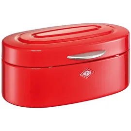 Wesco Single Elly Brotkasten in der Farbe rot, pulverbeschichtetes Stahlblech, Lüftungslöcher und stabiler Handgriff, 32,2 x 22 x 14 cm