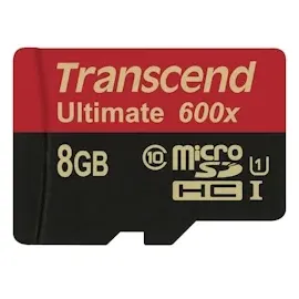 Transcend microSDHC 8GB Class 10 UHS-I 600x + SD-Adapter