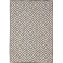 Pergamon In & Outdoor Flachgewebe Natur, Valencia Fliesenoptik Grau Textil, 160x230 cm,