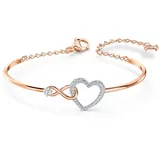 Swarovski Armreif 5518869" Infinity Heart, weiss, Metallmix,