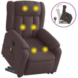 vidaXL Massagesessel mit Aufstehhilfe Dunkelbraun Stoff