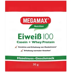Eiweiß 100 Haselnuss-Geschmack MEGAMAX  30 g Pulver
