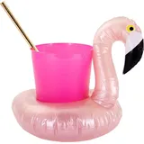 FELIXLEO Aufblasbares Essen 10 Flamingo Getränkehalter Aufblasbar Pool Party Roségold