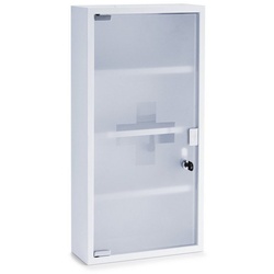 Zeller Present Medizinschrank Medizinschrank verschließbar, weiß Metall/Glas Medikamentenschrank weiß
