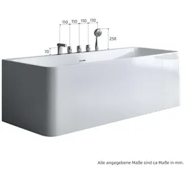 SoGood Vicenza601 freistehende Badewanne 170 x 80 x 57 cm (inkl. Ablaufgarnitur)