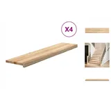 vidaXL Treppenstufen 4 Stk. Unbehandelt 120x25x2 cm Massivholz Eiche