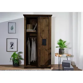 MASSIVMOEBEL24.DE Schwebetürenschrank Mango 100 x 190 x 60 cm Braun