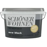 SCHÖNER WOHNEN-Farbe Wandfarbe Trendfarbe  (New Black, Matt, 1 l, Konservierungsmittelfrei)