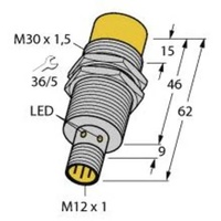 Turck Sensor nicht bündig NPN, Schließer NI20U-EM30-AN6X-H1141