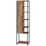 [en.casa] en.casa Hochschrank »Namsskogan« Badezimmerschrank 165x42,5x30cm Walnussoptik braun 42.5 cm x 165 cm x 30 cm