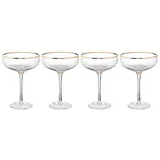 Butlers GOLDEN TWENTIES 4x Champagnerschalen mit Goldrand und Rillen400ml Gläser 4 ct