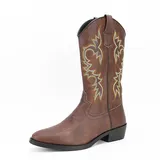 Générique Herren Cowboy Stiefel, Klassische Bestickte Westernstiefel mit Mittlerem Schaft, Slip-On Quadratische Spitze und Blockabsatz, Vintage Freizeit- und Party-Boots,D,49 EU - 49 EU