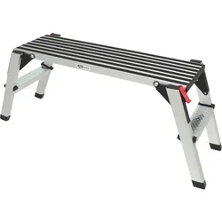 KS TOOLS Aluminium-Sicherheits-Laufbühne, L1270xB446xH495mm Arbeitsplattform schwarz/silber  800.0960