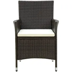 vidaXL Gartenstühle mit Sitzpolster 2 Stk. Poly Rattan Braun