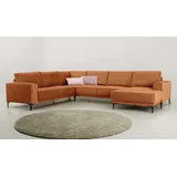 OTTO home Wohnlandschaft OTTO HOME "OLAND U-Form, XXL, B: 342 cm, Skandi-Design", orange (brick), B:342cm H:85cm T:260cm, 100% Polyester, Sofas, Wohnlandschaft, Skandi-Design in Struktur, Flachgewebe, Luxus-Microfaser, Boucle