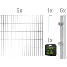 GAH Alberts Alberts Doppelstabmattenzaun »Grundset«, Höhe 80-160 cm, Gesamtlänge: 4-30 m, zum Einbetonieren,
