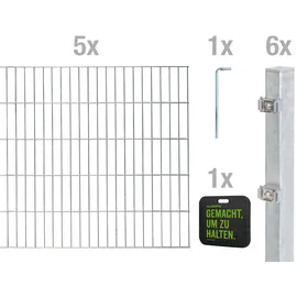 GAH Alberts Alberts Doppelstabmattenzaun »Grundset«, Höhe 80-160 cm, Gesamtlänge: 4-30 m, zum Einbetonieren,