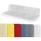 Spirella Badteppich Badvorleger Duschvorleger Fino Supersoft Hochflor waschbar, rutschfest Badematte 70x120 cm – Weiß