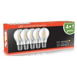 blulaxa® LED Filament Lampe A60 49252 7W E27 810 lm warmweiß 5 St.