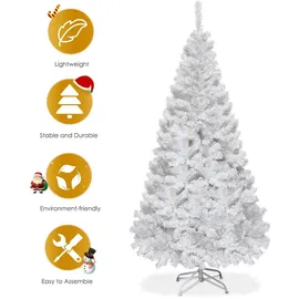 Costway Künstlicher Weihnachtsbaum Weiß 180 cm