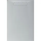 Bernstein Lavoa Flach Mineralguss Steinoptik Weiß Matt 80x120cm