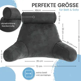 eloneo Rückenkissen 50 x 76 x 46 cm Grau