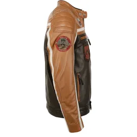 Top Gun Lederjacke Dunkelbraun/Cognac XXL