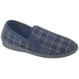 Sleepers - Herren Hausschuhe "Dale", Kariert, Velours DF2145 (48 EU) (Marineblau) - Blau - 48