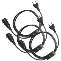 EAZY CASE 3x E14 Lampenfassung mit 3,5 m Kabel, Schalter, Schraubring für Lampenschirm und Netzstecker - ideale Lampenaufhängung für Hängeleuchten, Pendelleuchten, DIY Lampe, Schwarz