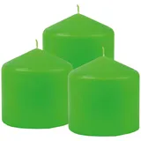 HS Candle Stumpenkerzen Ø8cm 3er Pack Limette Grün