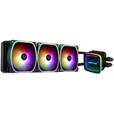 Enermax Technology ENERMAX AQUAFUSION ADV ARGB 360mm AIO CPU Wasserkühlung Dual Chamber für Intel LGA1700/AMD AM5 Support 350W+ TDP (3x SquA RGB 120 PWM Lüfter); ELC-AQFA360-SQA, schwarz