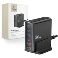 TECH-PROTECT DC80W-GAN 6-PORT PD80W/QC3.0 Schwarz