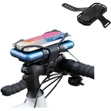 Fahrrad Handyhalterung, Universal 2 in 1 Handyhalterung Fahrrad Power Bank Halterung für Fahrrad, Fahrrad Handy Ladegerät Halterung für Vorbau, Kratzfreie Silikonhalterung