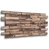 3D PVC Wandpaneele Wandverkleidung PVC-Verkleidung Stein Holz Mosaik Fliesen Imitation (ca. 0,5qm) - Braun