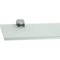ib style Wandregal Glasregal 10mm satiniert 40 x 20 cm + Clip CUCALE Verchromt, Glasboden aus ESG-Sicherheitsglas - Wandregal silberfarben