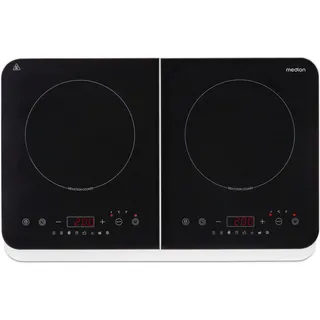 Medion Doppel-Induktionskochplatte, 3500 Watt, Zwei Kochplatten, 10 Temperaturstufen, LED Display, MD18493, schwarz