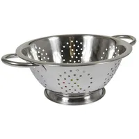 Buri Edelstahl-Sieb mit Standfuß 24cm Küchensieb Seiher Durchschlag Nudelsieb