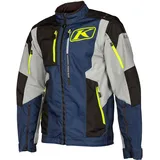 Klim Dakar, Textiljacke - Dunkelblau/Hellgrau/Schwarz/Neon-Gelb - S