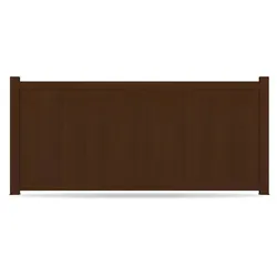 Zaun, Aluminium, Holzoptik Braun, Nussbaum Dekor, Modell Dresden, flexible Befestigungssysteme, Zaunelement individuell konfigurierbar