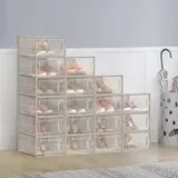 Schuhboxen, 18er Set, Schuh-Organizer aus Kunststoff