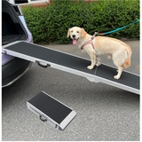 gardhom Hunderampe 153x38cm Ausziehbare Teleskoprampe Bis zu 180 kg rutschfest Hundetreppe für große und kleine Hunde Geeignet für große und kleine Hunde die ins Auto einsteigen