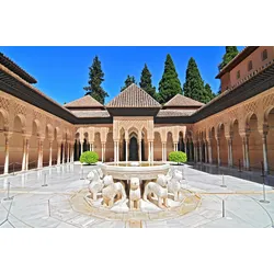 Fototapete PAPERMOON "ARCHITEKTUR-PATIO DES LÖWES PALAST ALHAMBRA BOGEN HOF", bunt, B:4,00m L:2,60m, Vlies, Tapeten