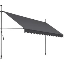 Tectake tectake® Klemmmarkise, mit Handkurbel, höhenverstellbar 211 - 304 cm, einfache Montage