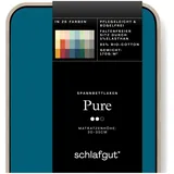schlafgut Pure Baumwolle 90 x 190 - 100 x 220 cm petrol deep